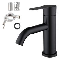 Stainless Steel Modern Single Hole Bathroom Sink Faucet